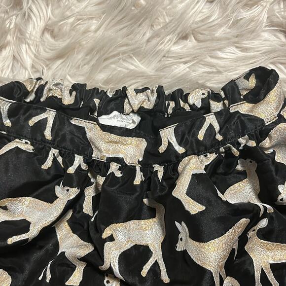 Gymboree girls black/gold double lined reindeer skirt size Small 5/6 - Picture 9 of 9